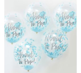 Ginger Ray Blaue Konfettiballons About to pop! | 5 Stück Ginger Ray Blaue Konfettiballons About to pop! | 5 Stück