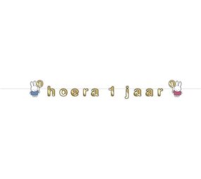 Haza - Witbaard Letterslinger Nijntje Hoera 1 jaar | per stuk Haza - Witbaard Letterslinger Nijntje Hoera 1 jaar | per stuk