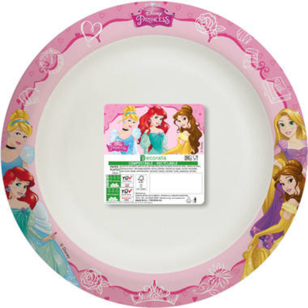 Folat Prinzessinnen Teller Pappe 24cm | 8 Stück