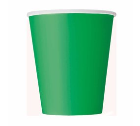 Unique Party Beker emerald groen 270 ml | 14 stuks Unique Party Beker emerald groen 270 ml | 14 stuks