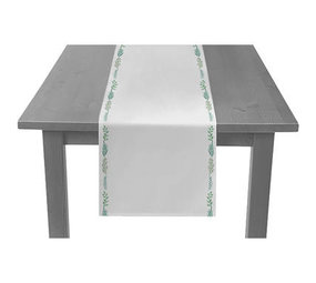 Folat Tafelloper Wit met bladeren 240x35cm | per stuk Folat Tafelloper Wit met bladeren 240x35cm | per stuk