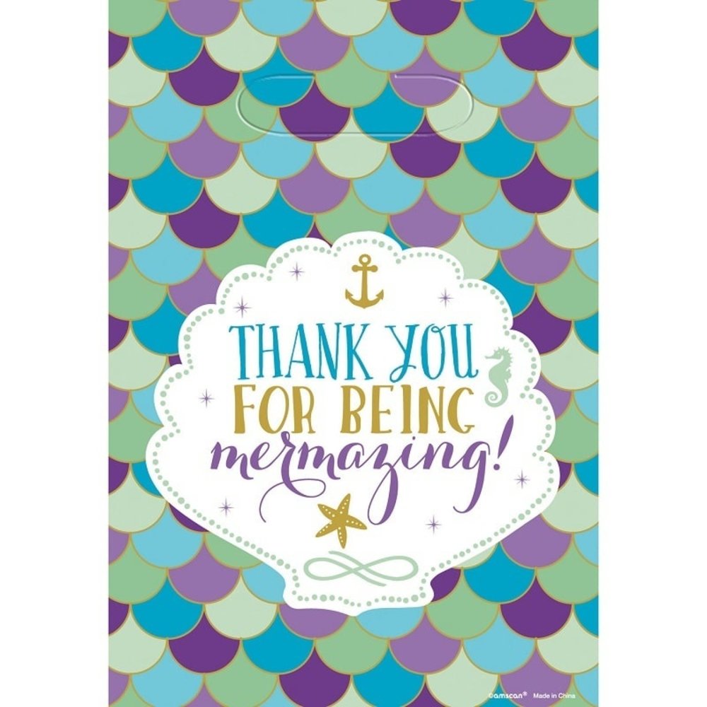 Amscan Mermaid Wishes Loot Bags 16,5x24cm | 8 pieces