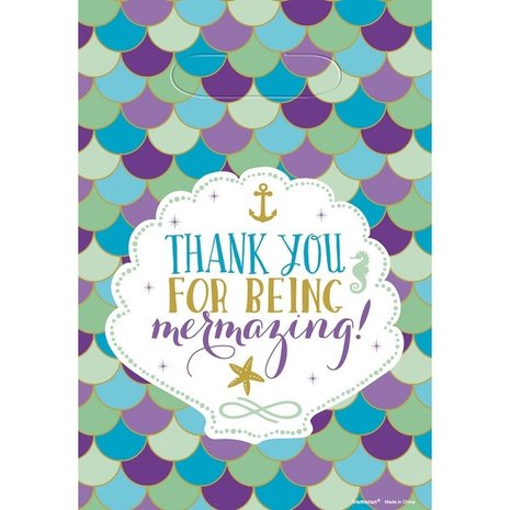 Amscan Mermaid Wishes Uitdeelzakjes 16,5x24cm | 8 stuks Amscan Mermaid Wishes Uitdeelzakjes 16,5x24cm | 8 stuks