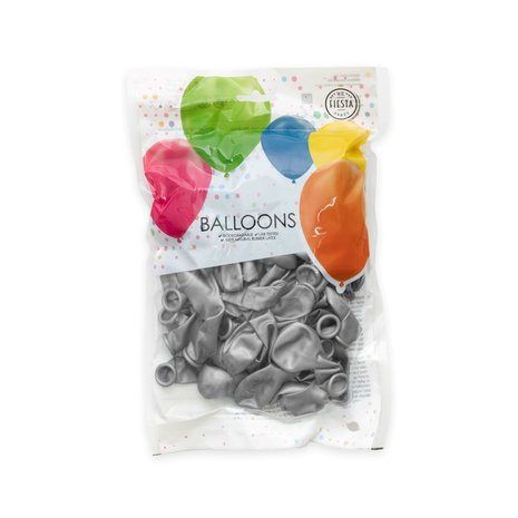 Globos Nordic Silver balloons Chrome 13cm | 100 pieces