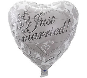Folat Heliumballon Just Married | 45cm Folat Heliumballon Just Married | 45cm