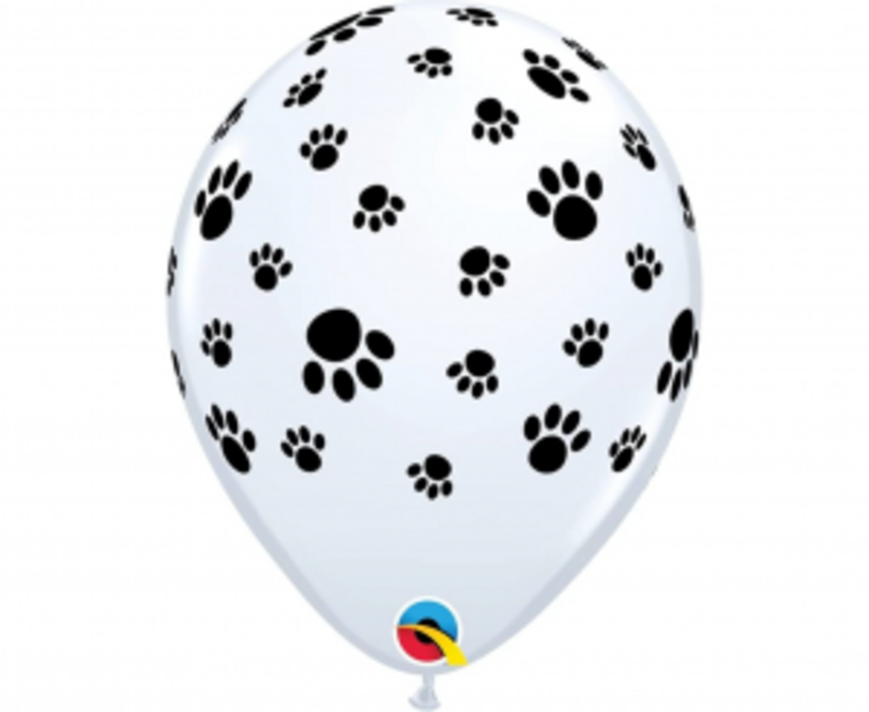 Qualatex Ballon Zwarte pootafdrukken 28cm | 6 stuks