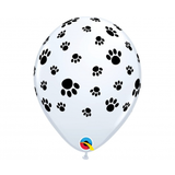 Qualatex Ballon Noir empreintes de pattes 28cm | 6 pièces Qualatex Ballon Noir empreintes de pattes 28cm | 6 pièces