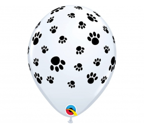 Qualatex Ballon Zwarte pootafdrukken 28cm | 6 stuks Qualatex Ballon Zwarte pootafdrukken 28cm | 6 stuks