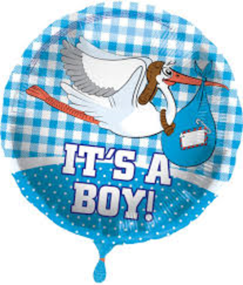 Folat Heliumballon It's a Boy Storch 45cm | pro Stück Folat Heliumballon It's a Boy Storch 45cm | pro Stück