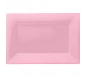 Amscan Schaal rechthoekig roze plastic 32x23cm | 3 stuks Amscan Schaal rechthoekig roze plastic 32x23cm | 3 stuks