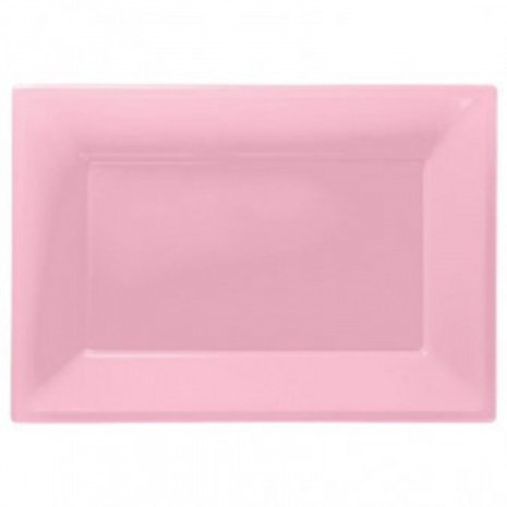 Amscan Schüssel rechteckig rosa Kunststoff 32x23cm | 3 Stück