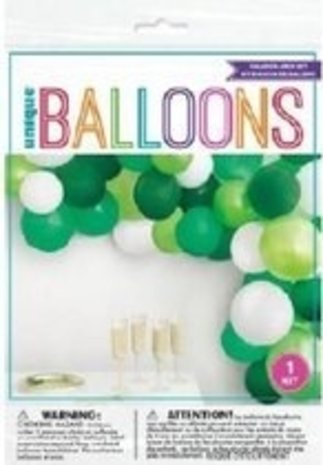 Unique Party Ballonbogen-Kit Green-White | 40 Luftballons