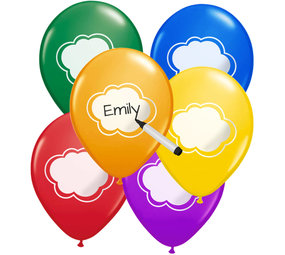 Ballon Streaming coloré | 6 morceaux