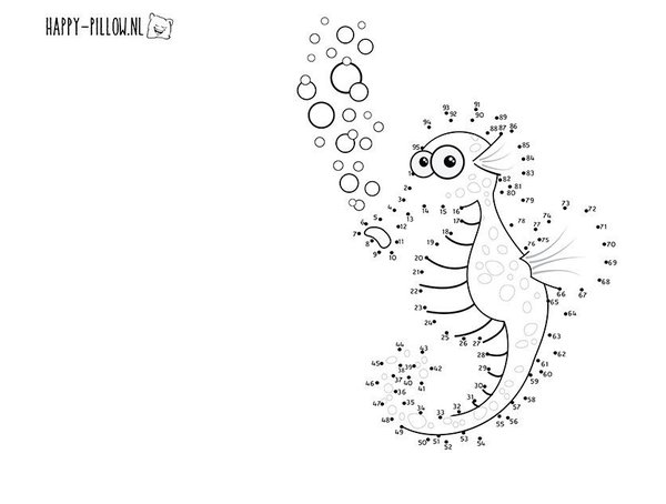 Happy Pillow Happy Pillow Taie d'oreiller DIY Hippocampe 69x58cm | par unité