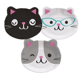 Creative Converting Cats Party Shape Plates 23cm | 8 pieces