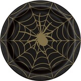 Bord spinnenweb zwart-goud 23cm | 8 stuks Bord spinnenweb zwart-goud 23cm | 8 stuks