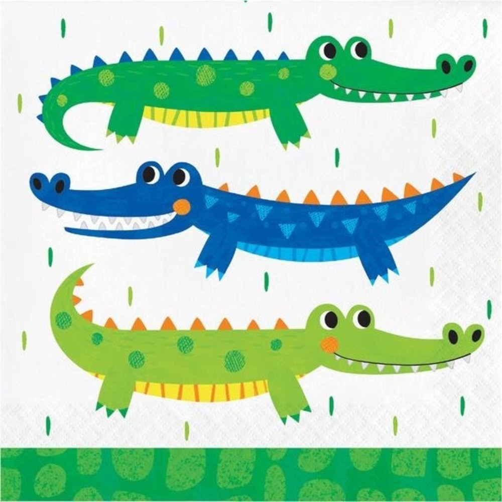 Creative Converting Napkins Alligator Crocodiles 33x33cm | 16 pieces