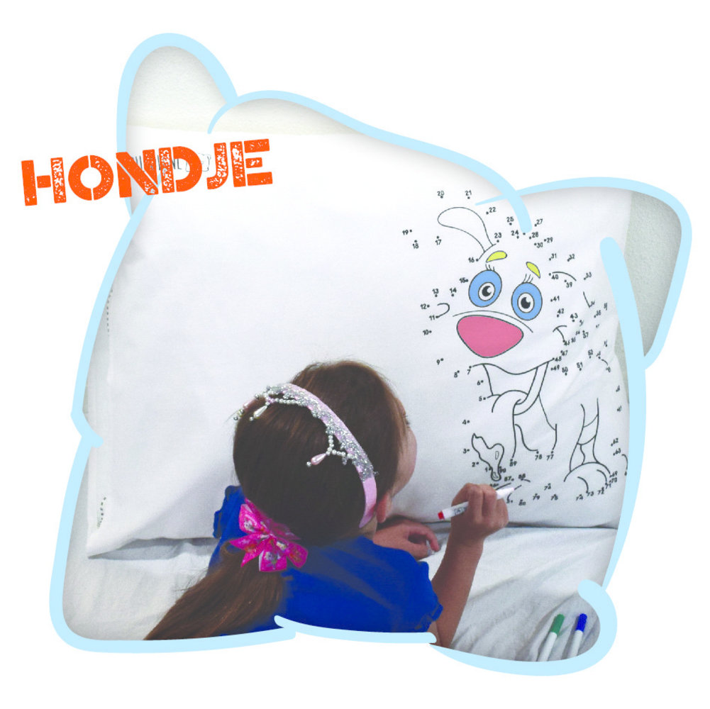 Happy Pillow Happy Pillow Kussensloop DIY Hondje 69x58cm | per stuk