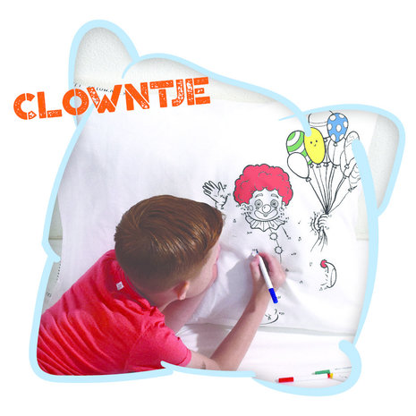 Happy Pillow Happy Pillow pillowcase DIY clown 69x58cm | per Unit