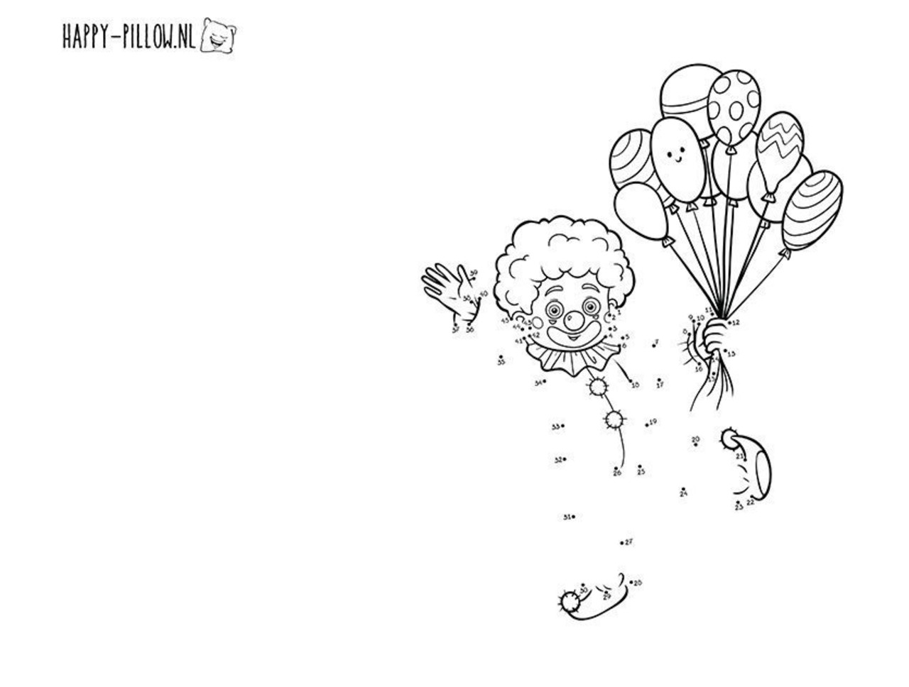 Happy Pillow Happy Pillow pillowcase DIY clown 69x58cm | per Unit