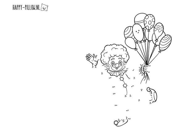 Happy Pillow Happy Pillow pillowcase DIY clown 69x58cm | per Unit