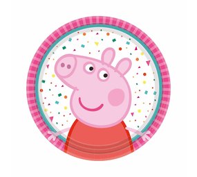 Amscan Peppa Pig Confetti bord 18cm | 8 stuks Amscan Peppa Pig Confetti bord 18cm | 8 stuks