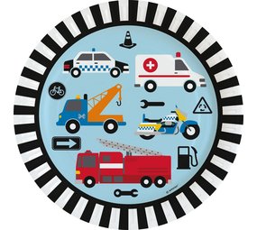 Amscan Assiette sur la route 23 cm | 8 pièces Amscan Assiette sur la route 23 cm | 8 pièces
