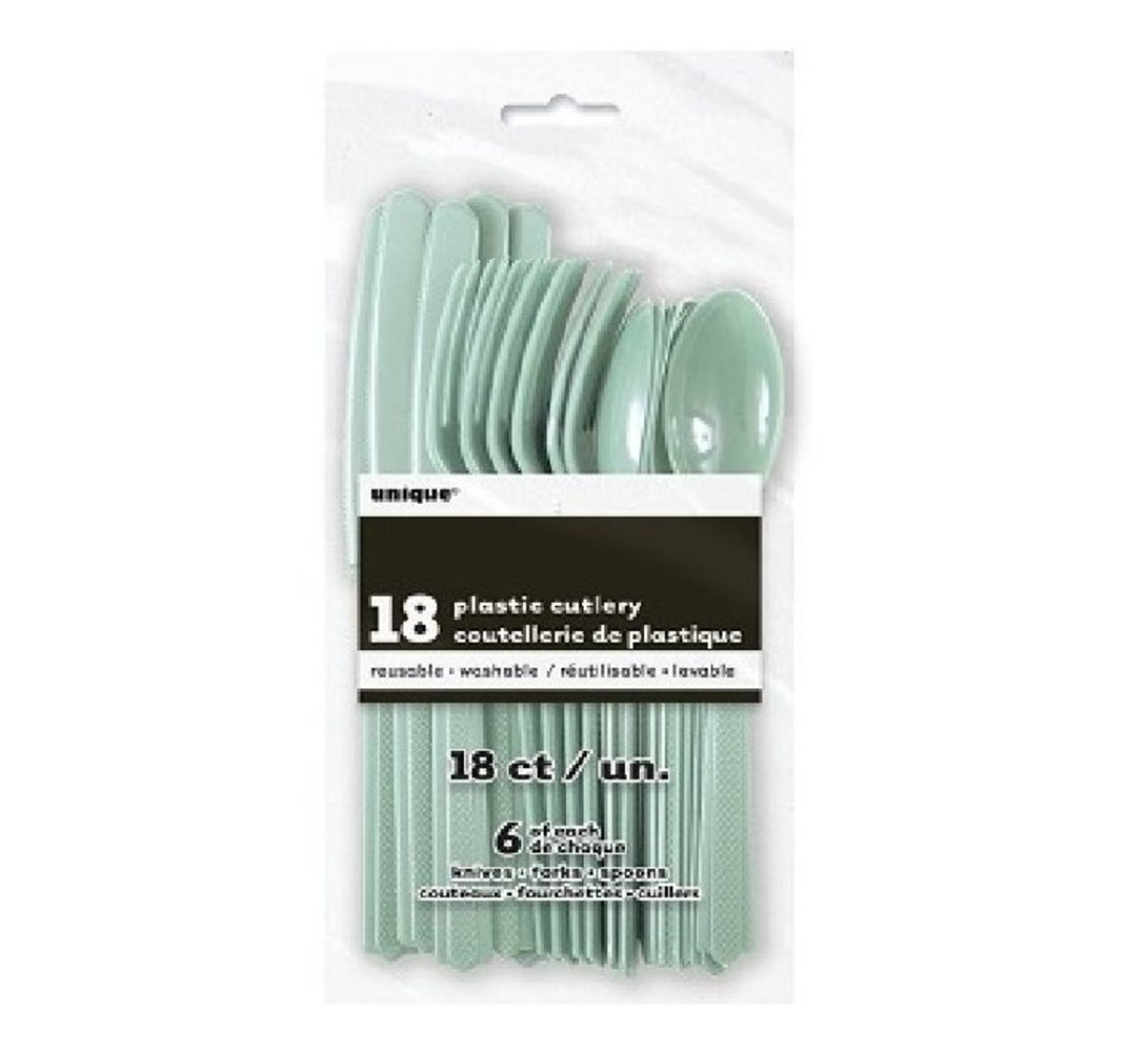 Unique Party Bestek mint groen | 18-delig Unique Party Bestek mint groen | 18-delig