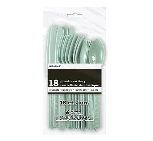 Unique Party Bestek mint groen | 18-delig Unique Party Bestek mint groen | 18-delig