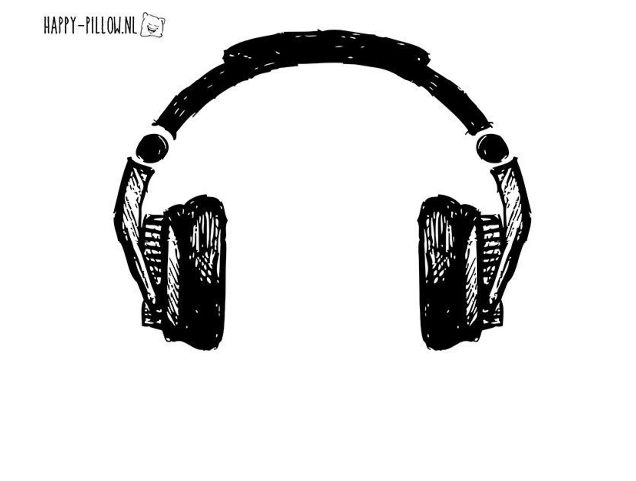 Happy Pillow Happy Pillow Kussensloop DIY Headphones 69x58cm | per stuk Happy Pillow Happy Pillow Kussensloop DIY Headphones 69x58cm | per stuk