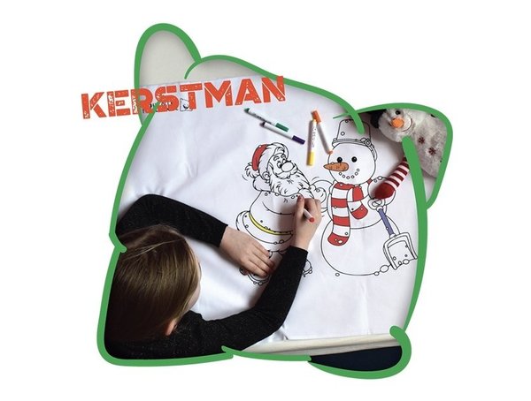Happy Pillow Happy Pillow Kussensloop DIY Kerstman 69x58cm | per stuk