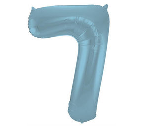 Folat Folienballon Zahl 7 Matt Pastellblau | 86cm Folat Folienballon Zahl 7 Matt Pastellblau | 86cm