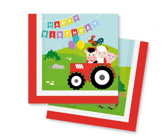 Serviettenfarm Dieren 33x33cm | 20 Stücke Serviettenfarm Dieren 33x33cm | 20 Stücke