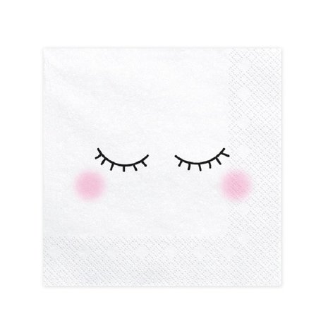 Partydeco Baby Unicorn Sleepy Eyes Napkins 33x33cm | 20 pieces Partydeco Baby Unicorn Sleepy Eyes Napkins 33x33cm | 20 pieces