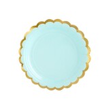 Partydeco Assiette vert menthe bord festonné doré 18cm | 6 morceaux Partydeco Assiette vert menthe bord festonné doré 18cm | 6 morceaux