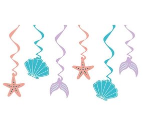Amscan Décoration à suspendre queue de sirène 60cm | 6 pièces Amscan Décoration à suspendre queue de sirène 60cm | 6 pièces