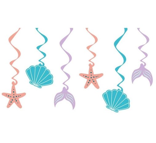 Amscan Mermaid tail Hanging decoration 60cm | 6 pieces