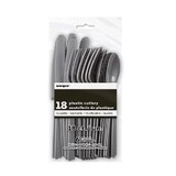 Unique Party Cutlery silver 18-piece Unique Party Cutlery silver 18-piece