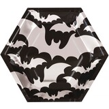 Unique Party Assiettes Bat noir-argent 18cm | 8 pièces Unique Party Assiettes Bat noir-argent 18cm | 8 pièces