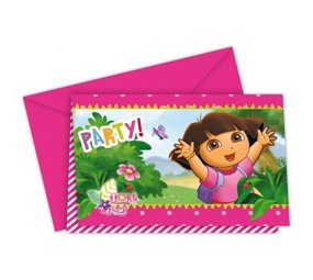 Invitation Dora Parti rose | 6 pièces Invitation Dora Parti rose | 6 pièces