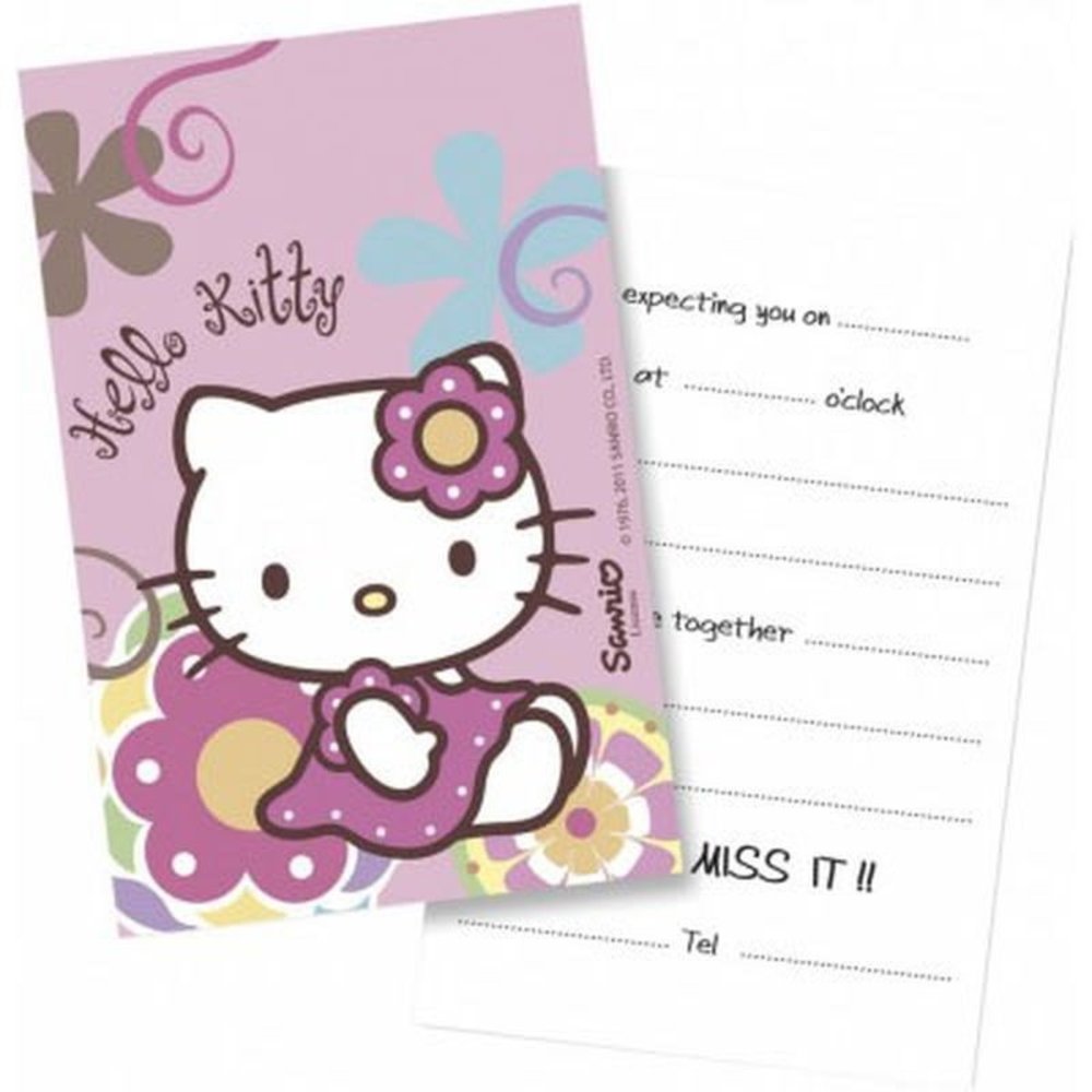 Uitnodiging Hello Kitty | 6 stuks Uitnodiging Hello Kitty | 6 stuks