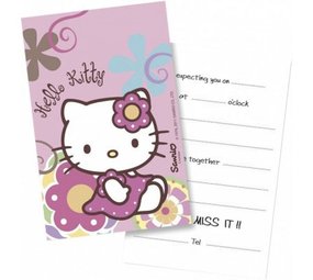 Uitnodiging Hello Kitty | 6 stuks Uitnodiging Hello Kitty | 6 stuks