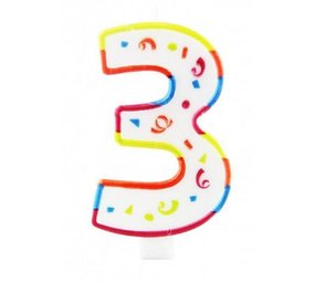 Folat Candle 3 years old 12.5x7.5cm | per Unit Folat Candle 3 years old 12.5x7.5cm | per Unit