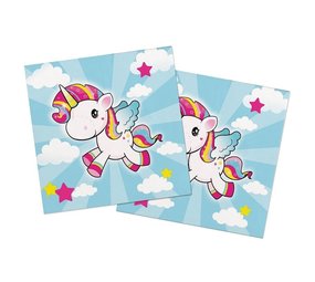 Folat Einhorn Kinder Servietten 33x33cm | 20 Stück