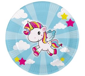 Folat Unicorn Kids Plates 23cm | 8 pieces Folat Unicorn Kids Plates 23cm | 8 pieces