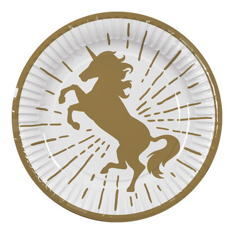 Boland Einhorn Teller Gold 23cm | 10 Stück Boland Einhorn Teller Gold 23cm | 10 Stück