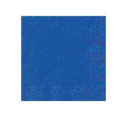 Unique Party Blauwe Servetten Royal Blue 25x25cm | 20 stuks