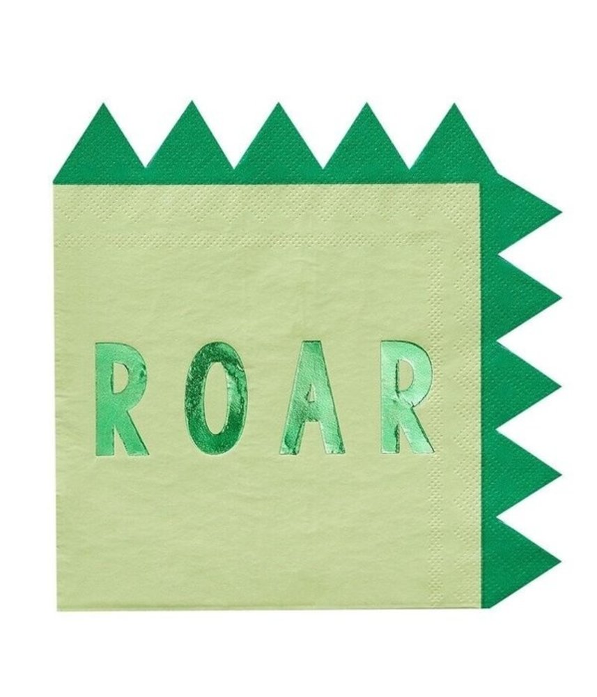 Ginger Ray Serviettes de Dinosaure ROAR 33x33 cm | 16 pièces