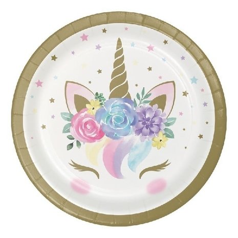 Creative Converting Assiettes Bébé Licorne 17.5cm | 8 pièces Creative Converting Assiettes Bébé Licorne 17.5cm | 8 pièces