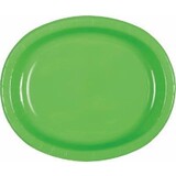 Unique Party Green bowls oval lime green 30x25cm | 8 pieces